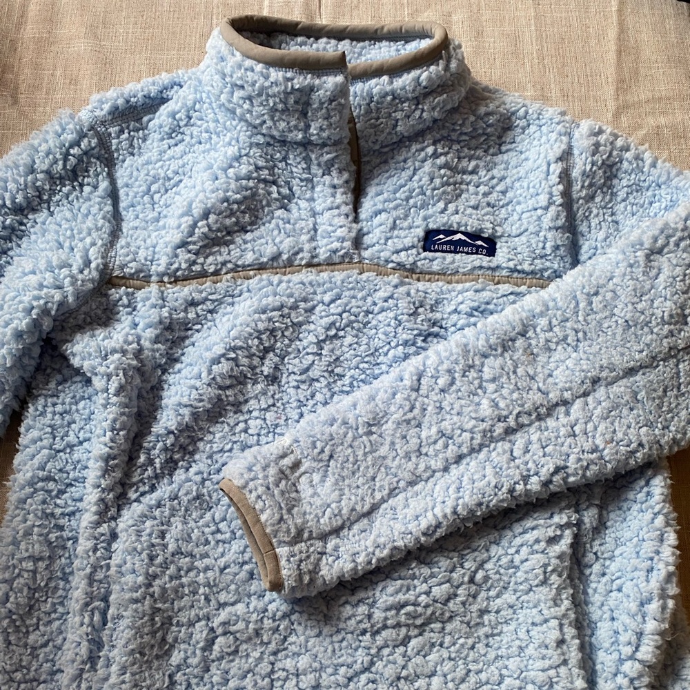NWOT Lauren James Light Blue Sherpa